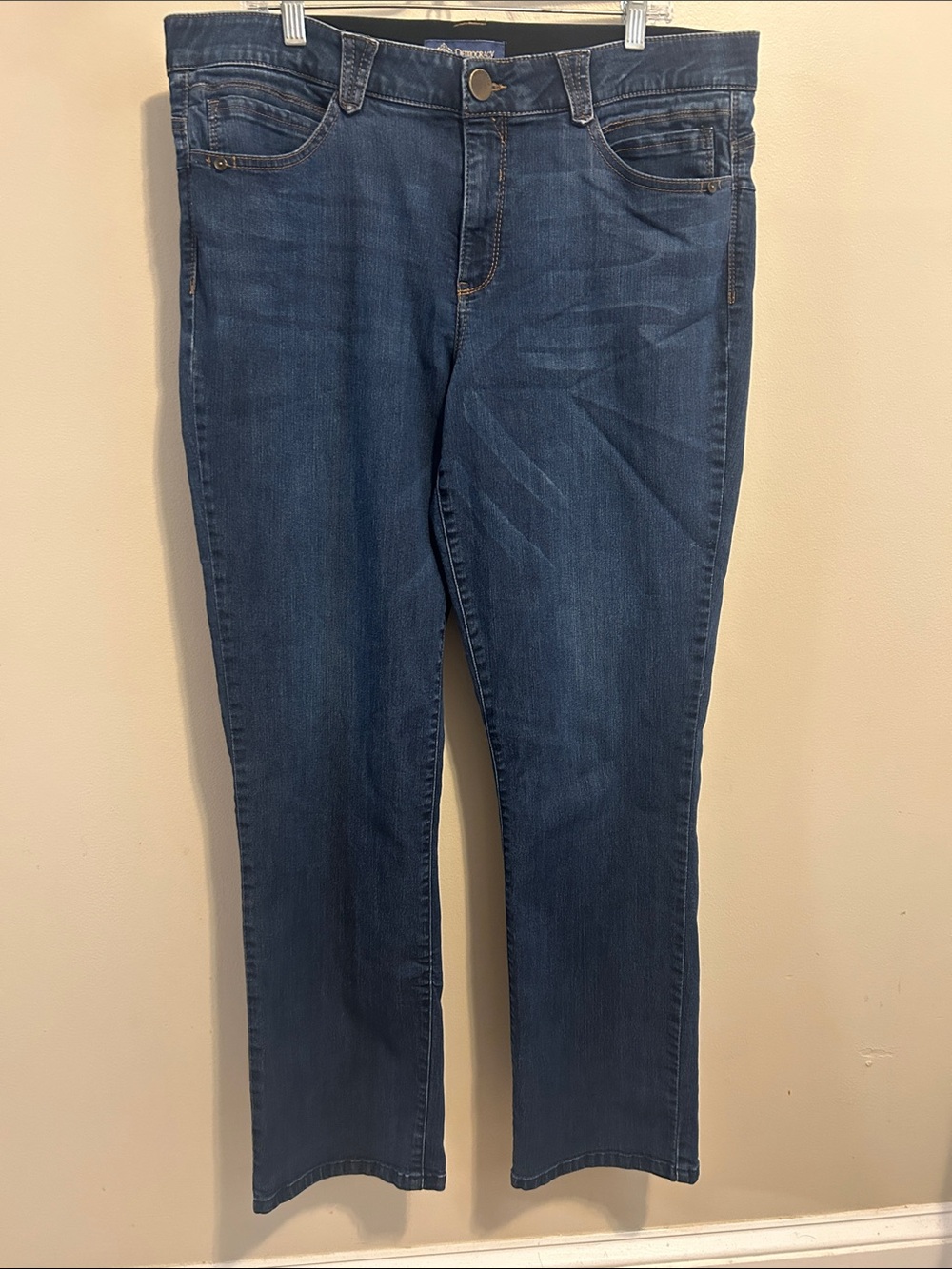 Democracy Absolution Straight Leg Jeans Womens 16 Dark Blue Stretch B1560Q4CD